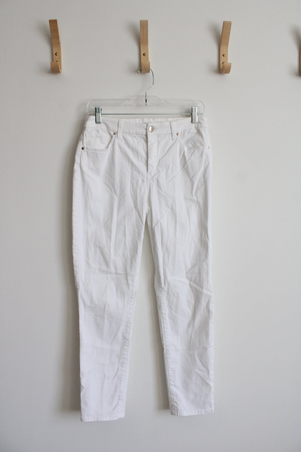 Chico's The So Slimming Girlfriend Ankle White Pants | 0.5R