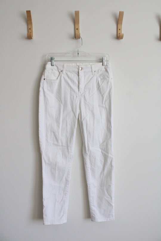 Chico's The So Slimming Girlfriend Ankle White Pants | 0.5R