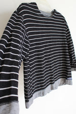 Lands' End Black & White Striped Top | M