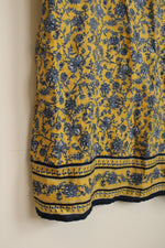 J. Jill Yellow and Blue Printed Linen Dress | L