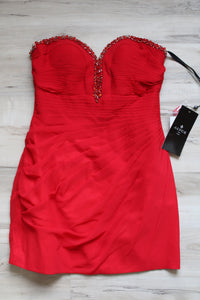 NEW Alyce Paris Red Strapless Dress | 8