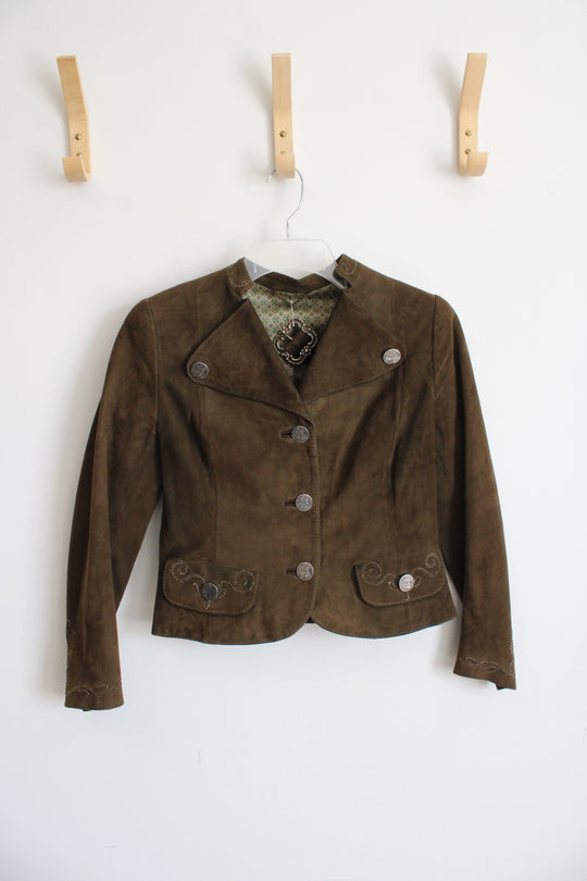 Vintage Brown Leather Suede Jacket | S