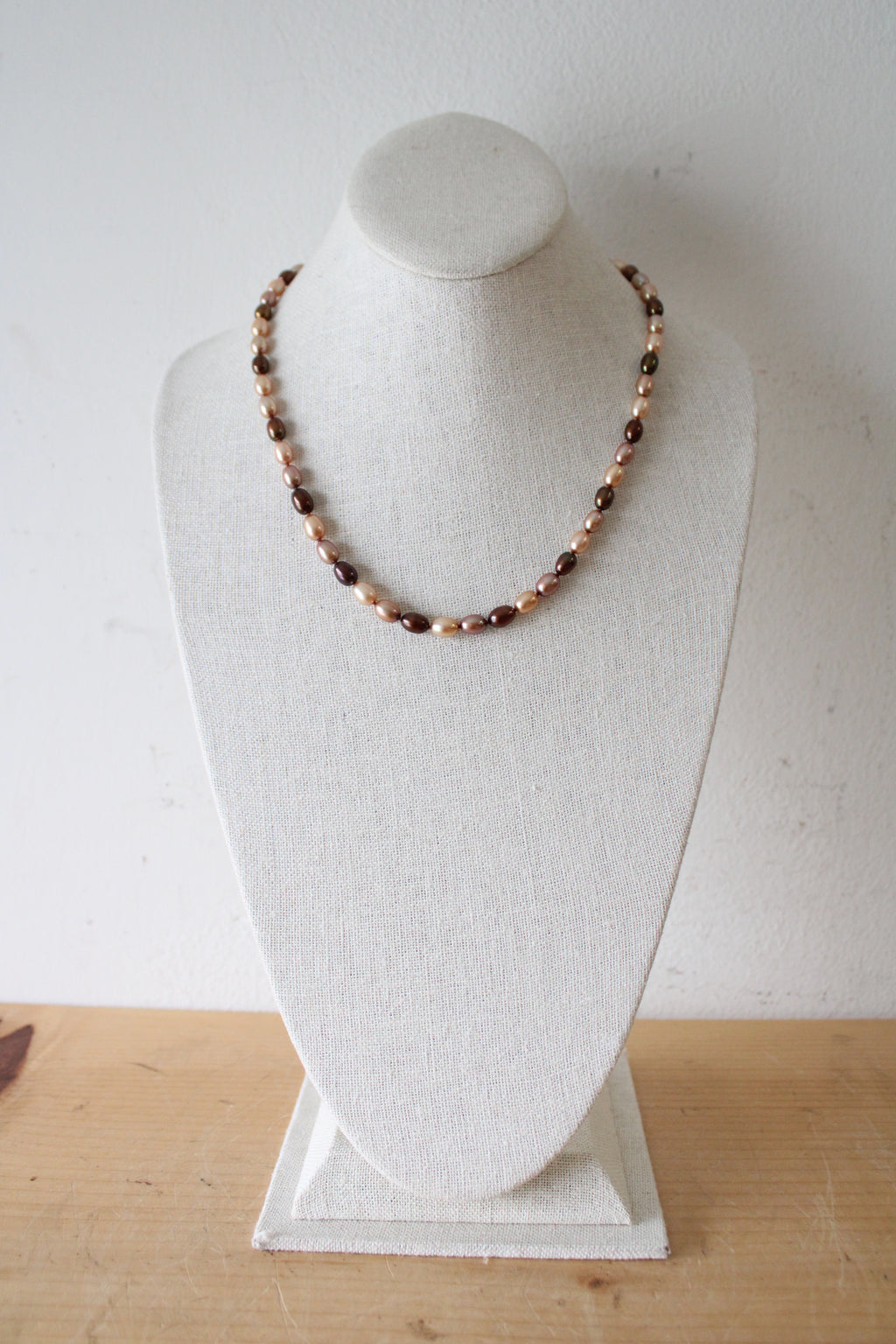 Genuine Brown & Tan Pearl Necklace