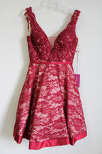 NEW Abby Paris Red Sequined Lace Dress | 4