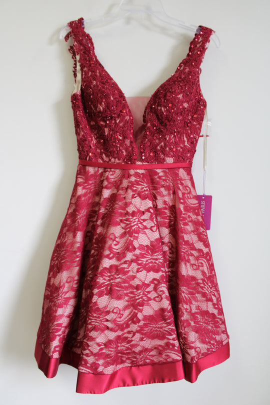 NEW Abby Paris Red Sequined Lace Dress | 4