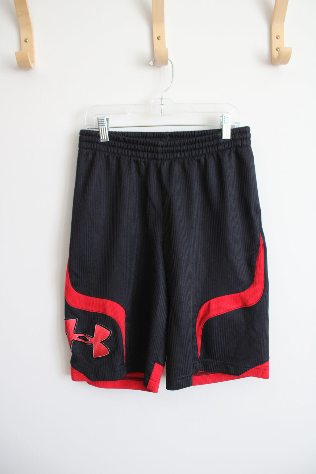 Under Armour Black & Red Basketball Shorts | Youth L