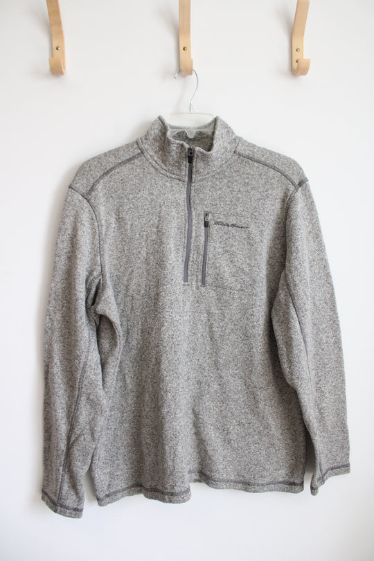 Eddie Bauer Gray Heathered 1/4 Zip Sweatshirt | 2XL