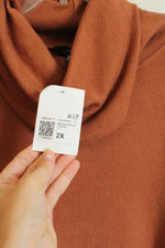 NEW Forever 21 Terracotta Orange Knit Turtleneck Sweater | 2X