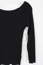 NEW Old Navy Black Ribbed Knit Long Sleeved Top | XS
