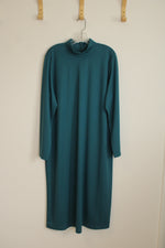 Appleseed's Turquoise Turtleneck Long Sleeve Maxi Dress | XL