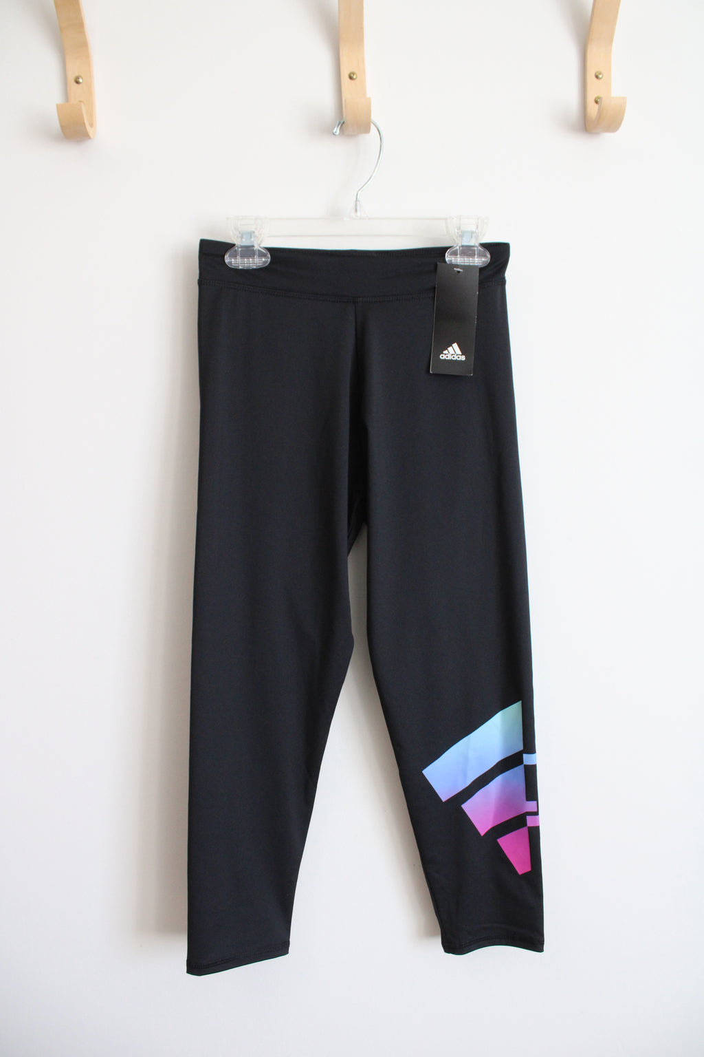 NEW Adidas Black Capri Leggings | Youth 14