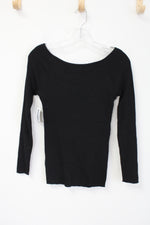 NEW Old Navy Black Ribbed Knit Long Sleeved Top | XS