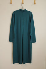 Appleseed's Turquoise Turtleneck Long Sleeve Maxi Dress | XL