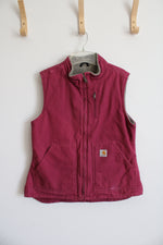 Carhartt Pink Sherpa Lined Vest | M