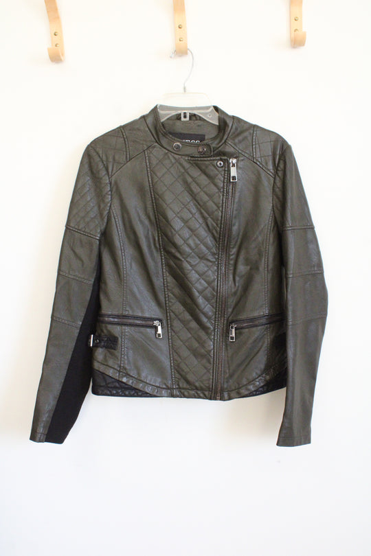 Guess Green Vegan Leather Jacket | M