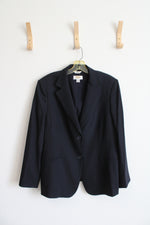 Talbots Petites Navy Wool Blend Blazer | 14