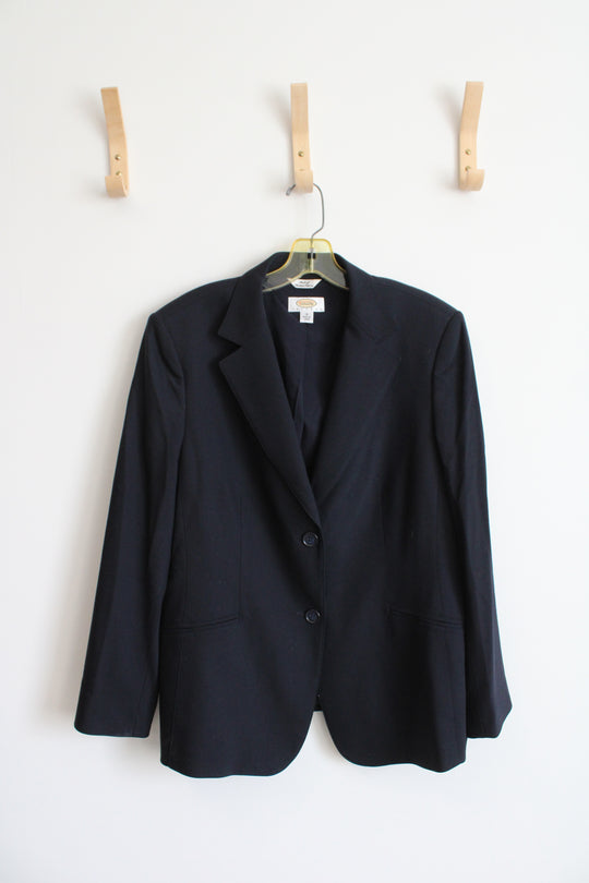 Talbots Petites Navy Wool Blend Blazer | 14