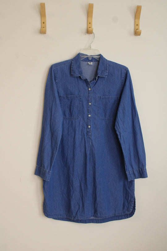Old Navy Denim Long Sleeve Shirt Dress | L