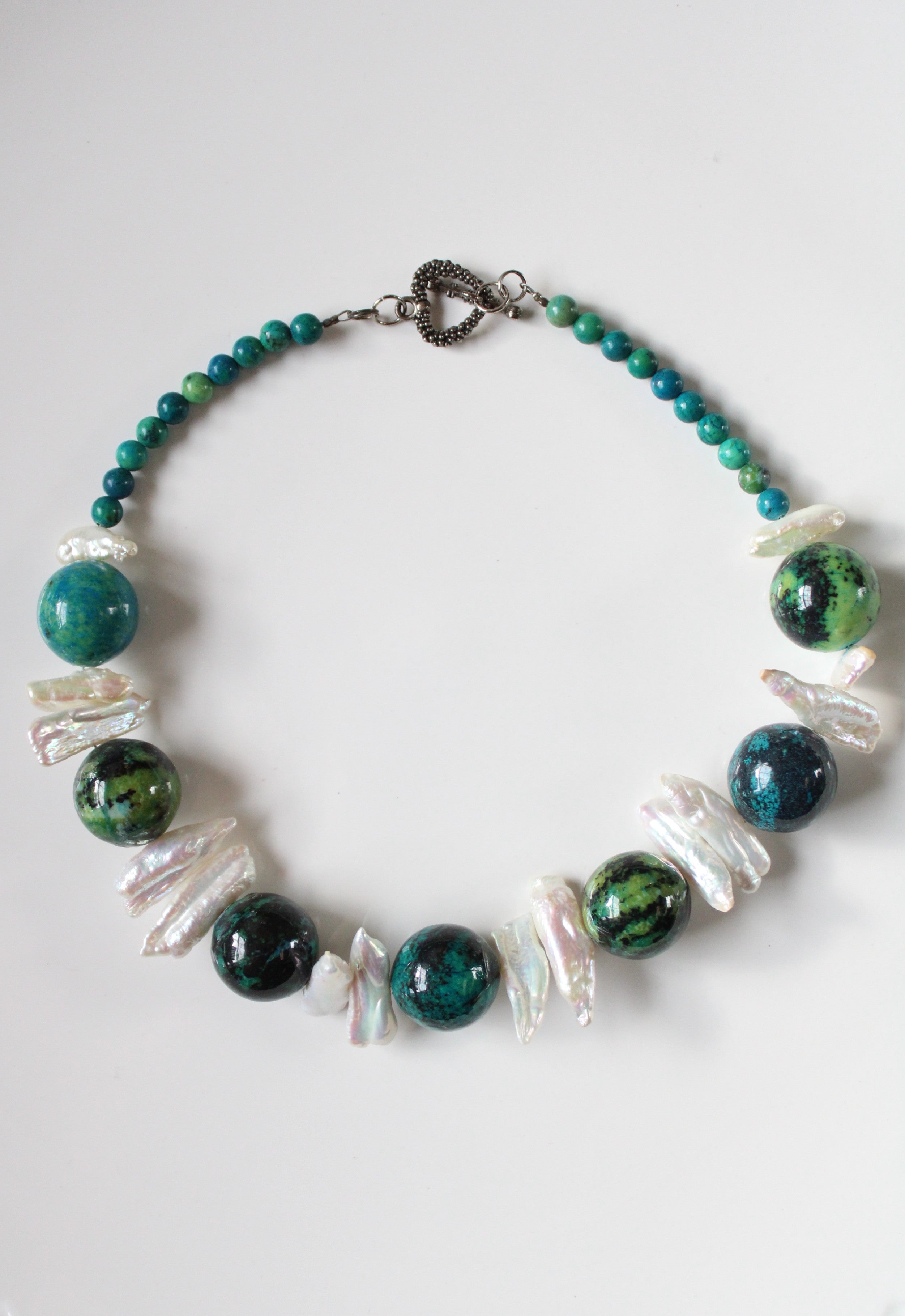 Genuine Baroque Pearl African Turquoise Large Statement Beaded Necklace