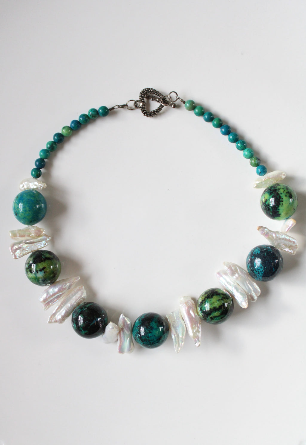 Genuine Baroque Pearl African Turquoise Large Statement Beaded Necklace