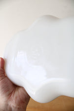 Vintage Anchor Hocking Fire-King Gold Trimmed Divided Milk White Glass Tray