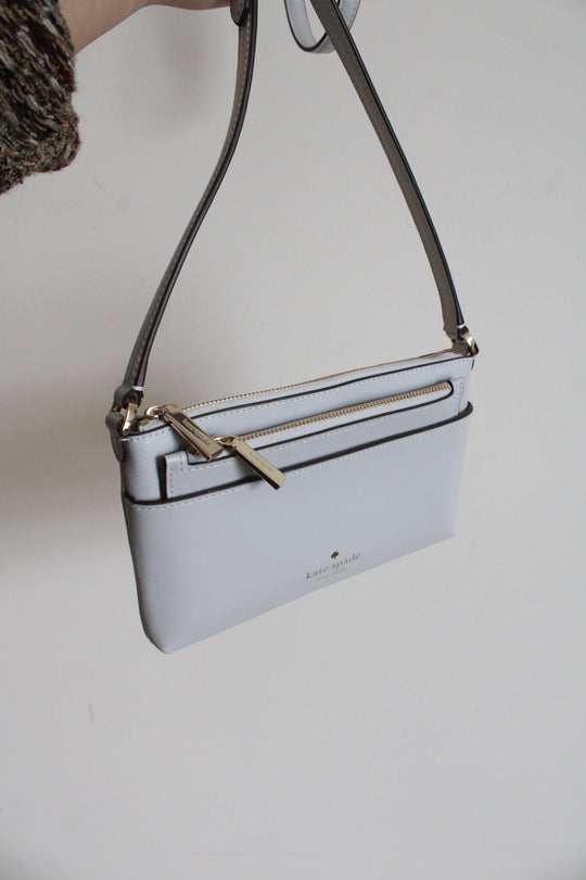 Kate Spade Sadie Saffiano Gray Crossbody Bag