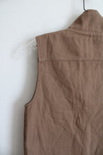Ocean Coast Brown Fleece Lined Vest | M