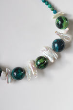 Genuine Baroque Pearl African Turquoise Large Statement Beaded Necklace