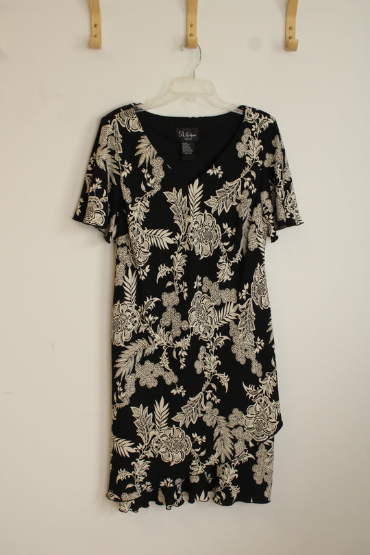 S.L. Fashions Tan and Black Printed Dress | 18W