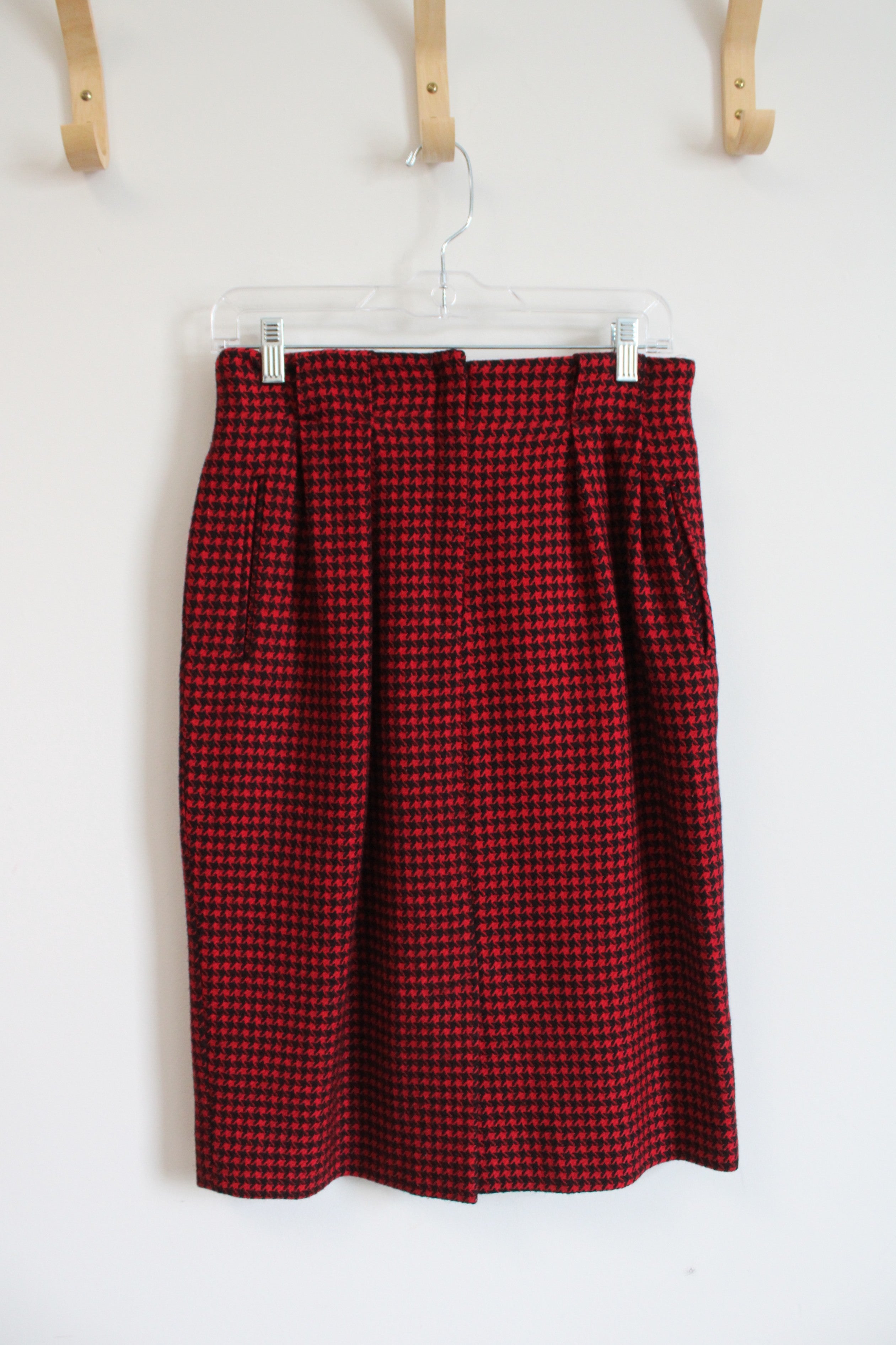 Christian Dior Red & Black Wool Skirt | 10