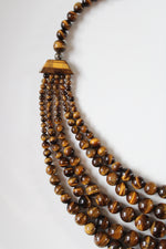 Brown Tiger's Eye Beaded Layered Necklace