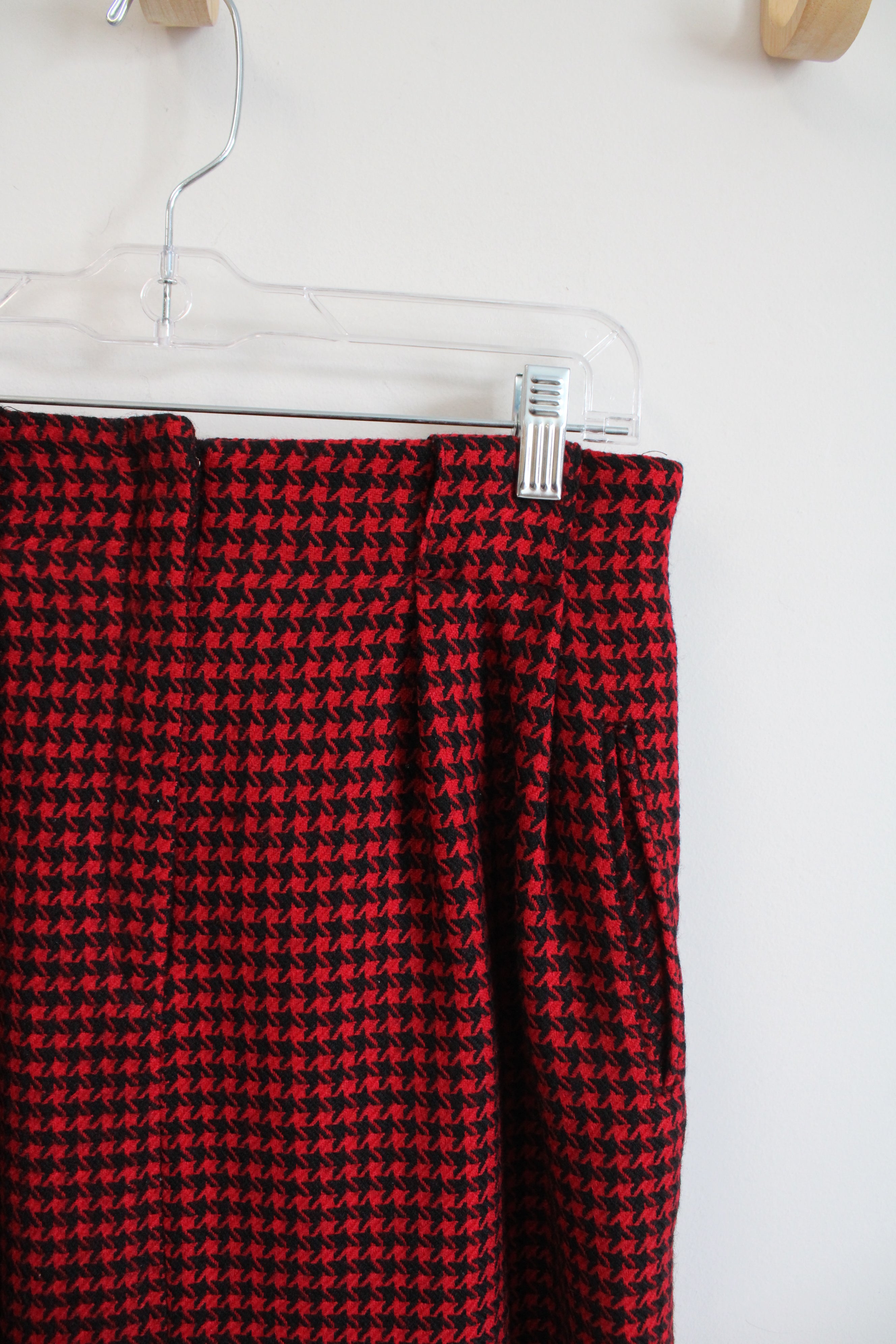 Christian Dior Red & Black Wool Skirt | 10