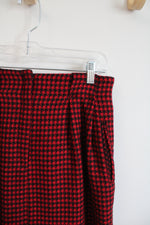 Christian Dior Red & Black Wool Skirt | 10