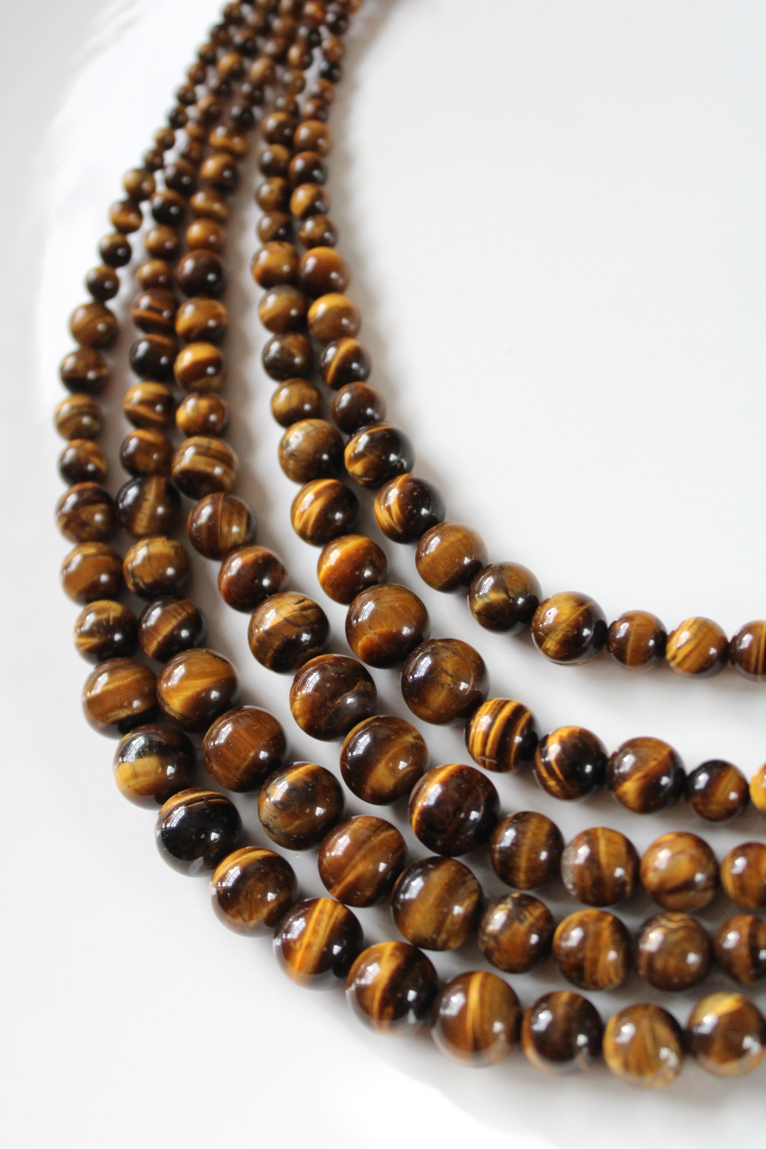 Brown Tiger's Eye Beaded Layered Necklace