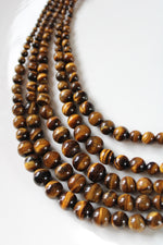 Brown Tiger's Eye Beaded Layered Necklace
