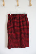 Christian Dior Red & Black Wool Skirt | 10