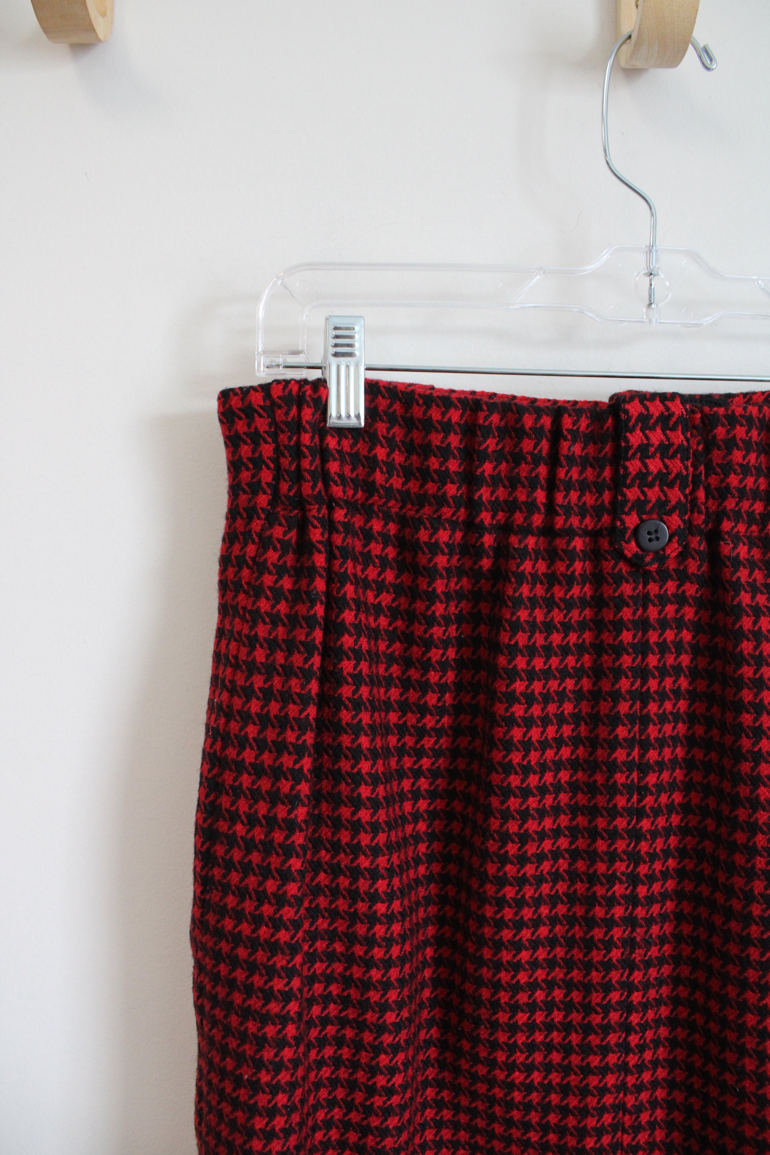 Christian Dior Red & Black Wool Skirt | 10