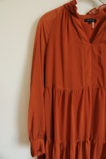 1. State Terracotta Orange Chiffon Tiered Dress | M