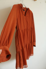 1. State Terracotta Orange Chiffon Tiered Dress | M