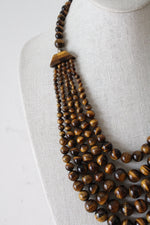 Brown Tiger's Eye Beaded Layered Necklace