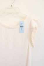 NEW LOFT Cream Butterfly Sleeve Tank | XXS Petite