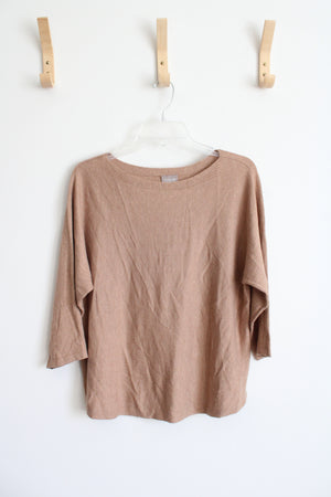 Chico's Tan Wide Neck Lightweight Sweater | 1 (M)