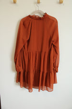 1. State Terracotta Orange Chiffon Tiered Dress | M