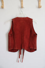 Vintage Roger Kuper Burnt Orange Suede Leather Fringe Vest | S/M