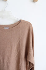 Chico's Tan Wide Neck Lightweight Sweater | 1 (M)