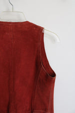 Vintage Roger Kuper Burnt Orange Suede Leather Fringe Vest | S/M