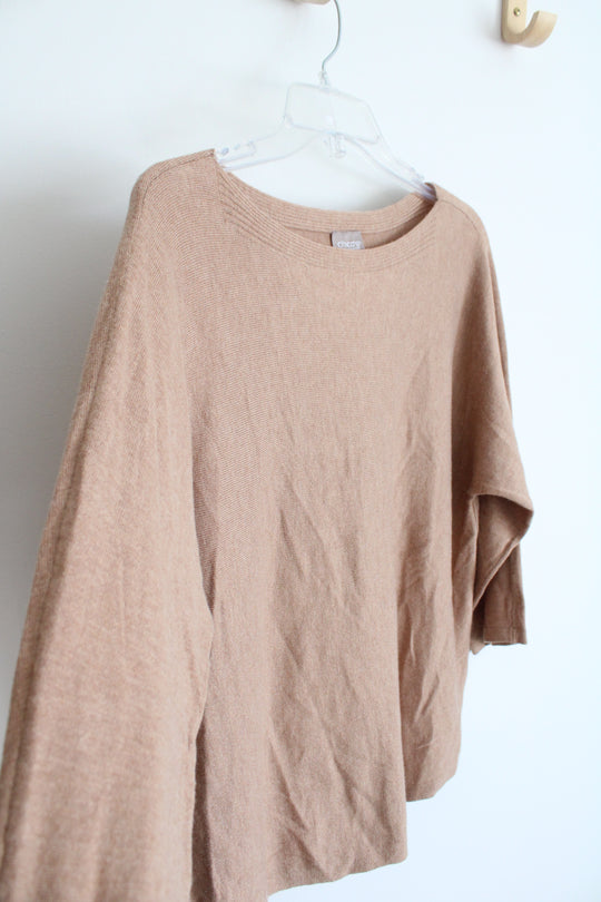 Chico's Tan Wide Neck Lightweight Sweater | 1 (M)
