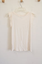 NEW LOFT Cream Butterfly Sleeve Tank | XXS Petite