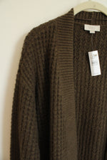 NEW LOFT Dark Olive Green Long Cardigan | L