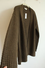 NEW LOFT Dark Olive Green Long Cardigan | L